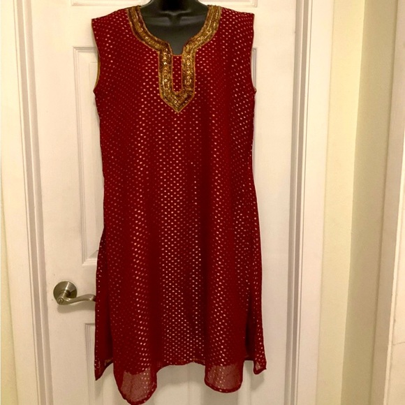 Indian Women Style Sleeveless Dress Top Size XL - Picture 1 of 9
